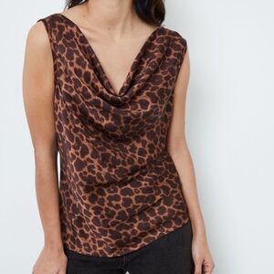 Charlotte Russe Gray Leopard Print Top
